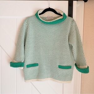 Vintage Sidney Gould Green Knit Sweater w Pockets